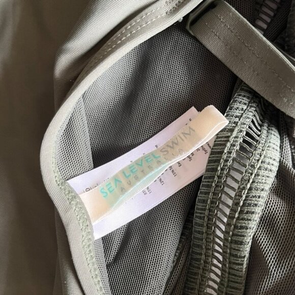 Sea Level Australia Eco Essentials Spliced One Piece in Khaki Size 6 - Picture 6 of 7